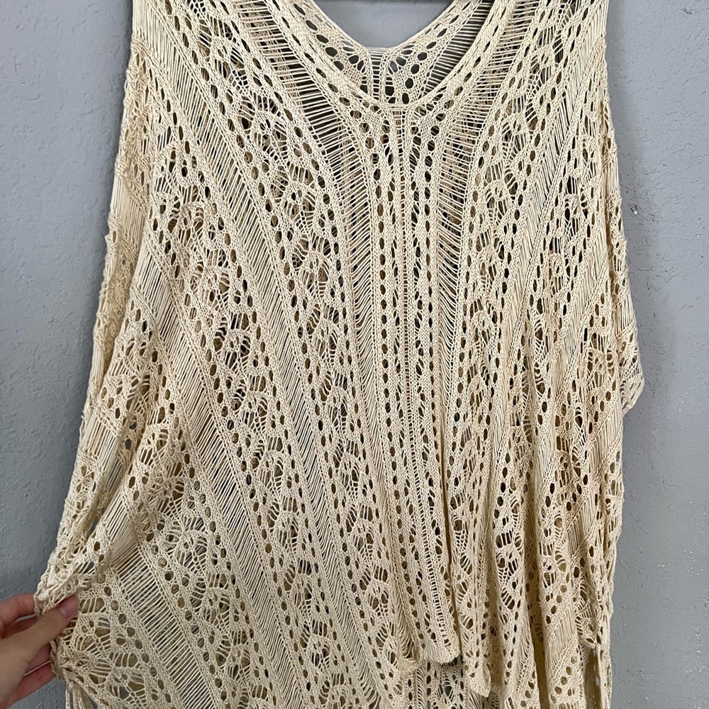 Beige Knitted Bathing Suit Cover